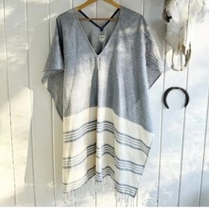 Women's Tribe Alive One Size Blue & Cream Southwest Bathing suit Cover Up